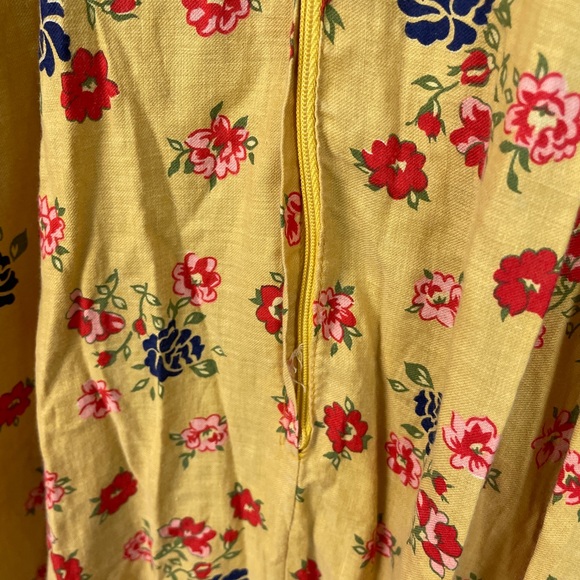 Gunne Sax Rare Black Label Medieval Style Floral Yellow Maxi Dress Size 5 - Picture 7 of 16